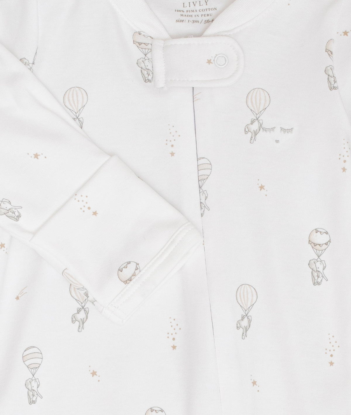 Flying Elephants Zipper Footie