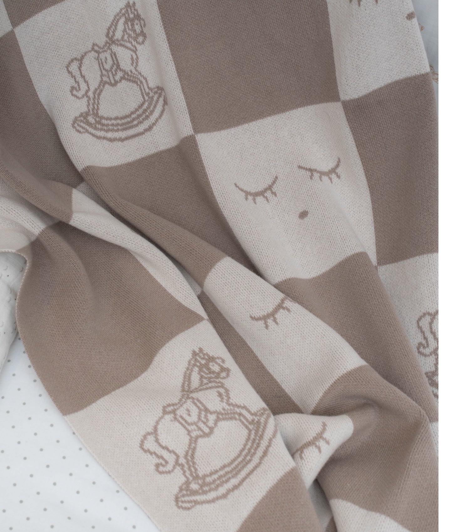 Rocking Horse Knitted Blanket