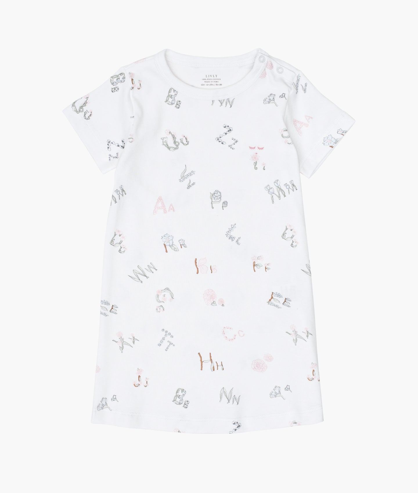 Alphabet Flowers Nightgown