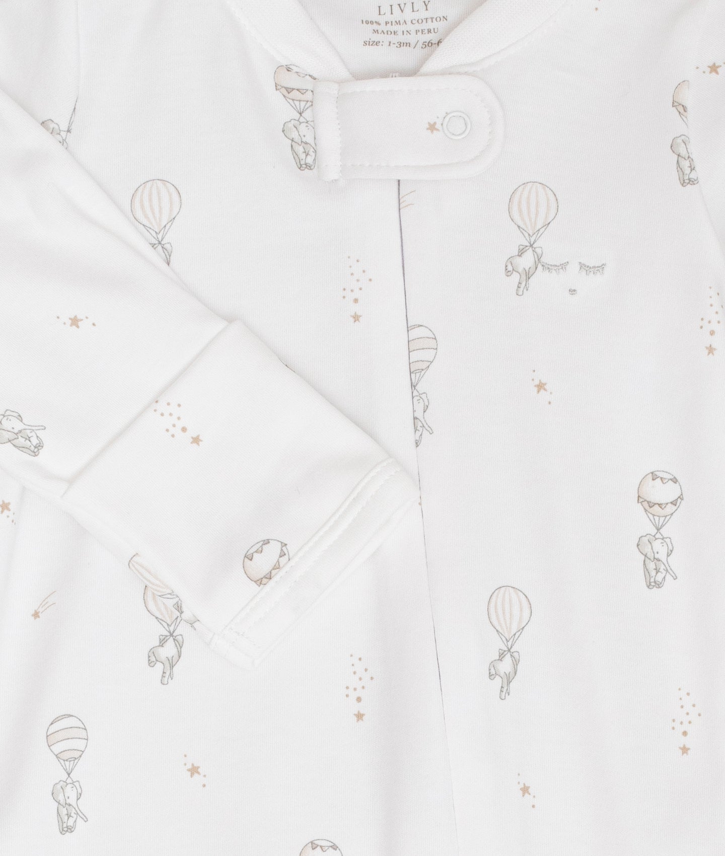 Flying Elephants Zipper Footie
