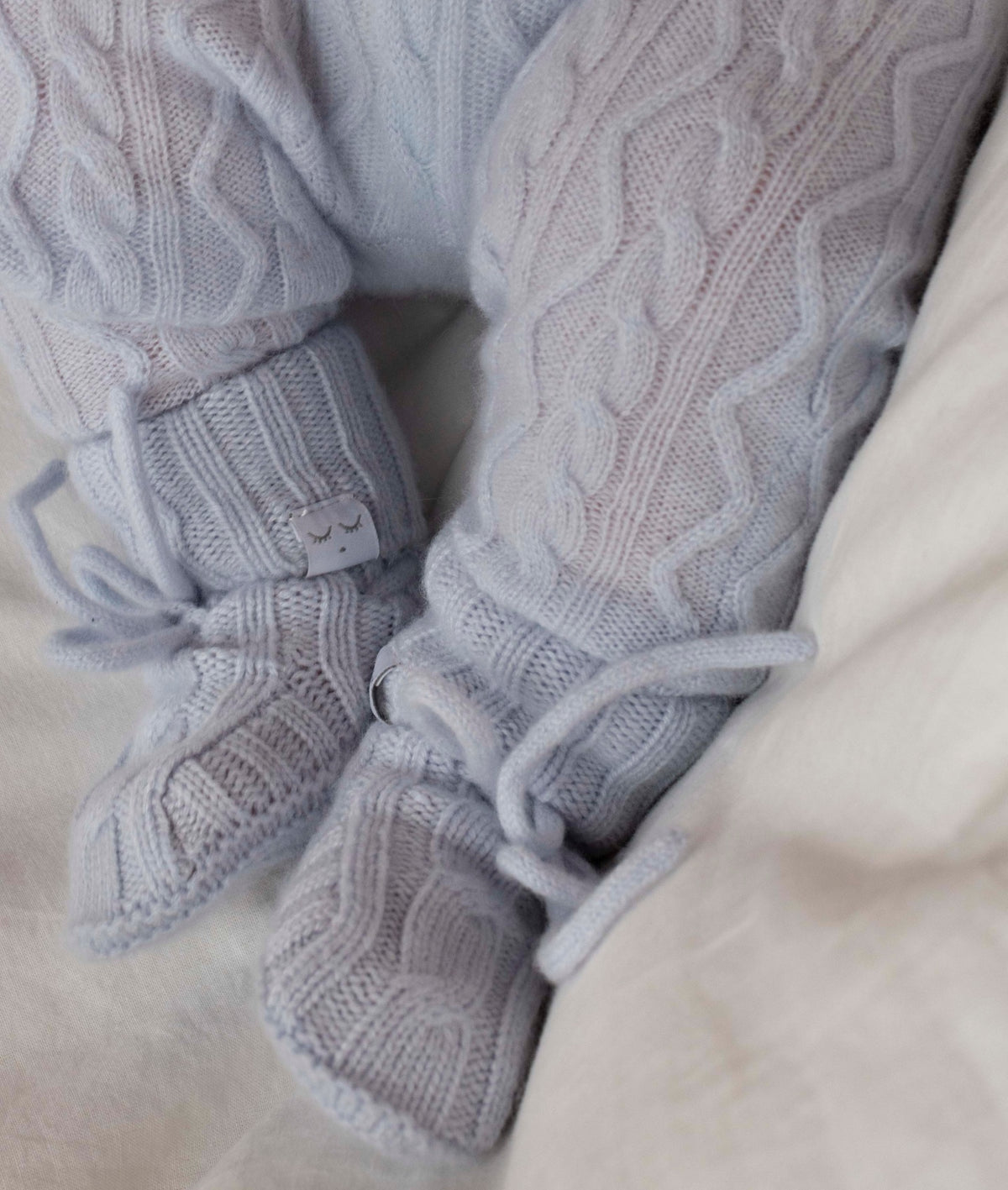 Cable Knit Cashmere Footies