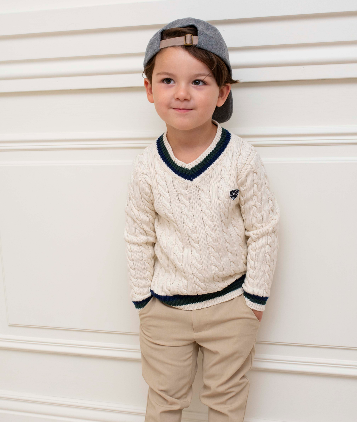 Cable Knit V-neck Sweater