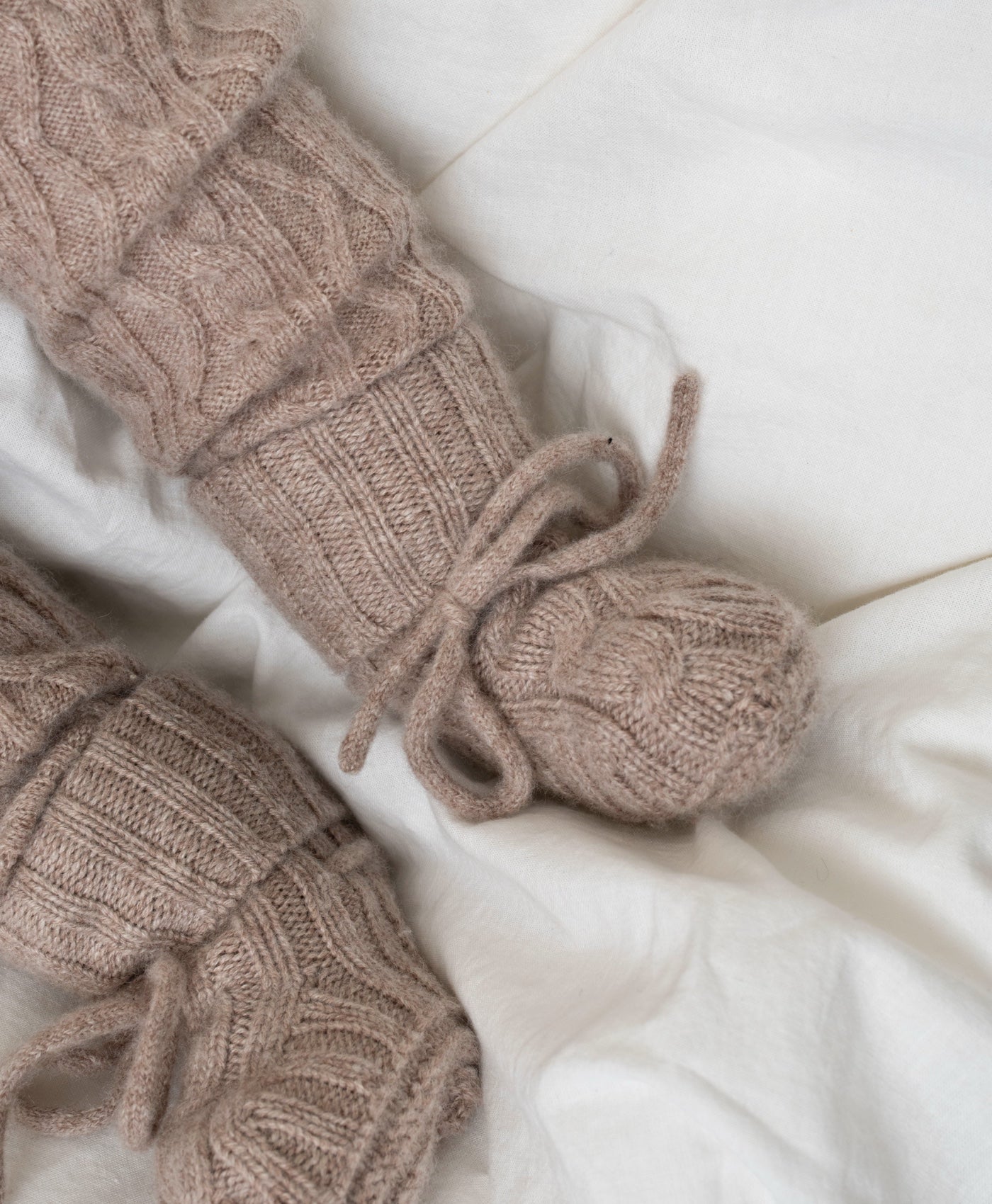 Cable Knit Cashmere Footies